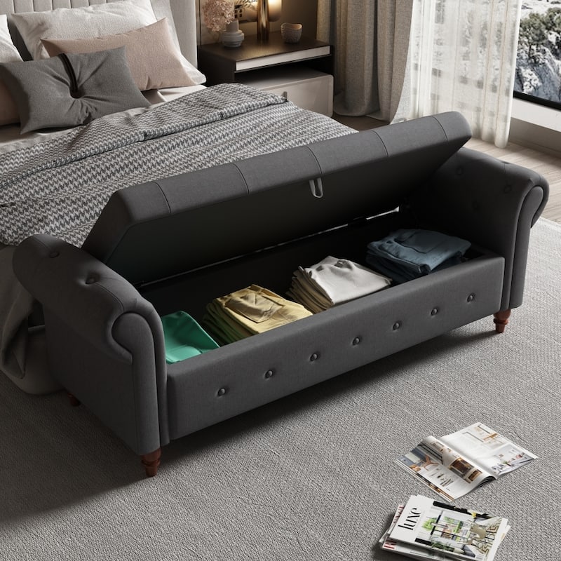 63" Upholstery Storage Bench