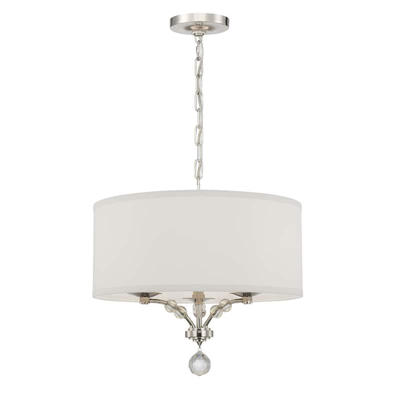 Crystorama Lighting Group Mirage 3 Light 18" Wide Drum Chandelier with - Polished Nickel