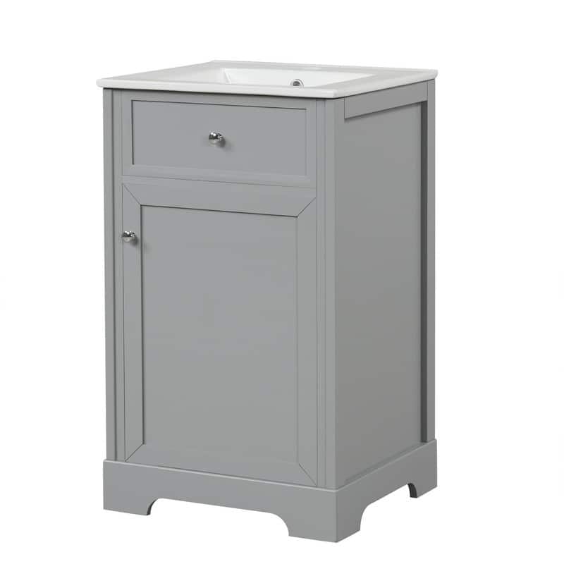 20" Bathroom Vanity with Sink – Soft-Closing Door Cabinet Featuring Storage Rack and Adjustable Shelf‌ - 20"L x 18"W x 34"H