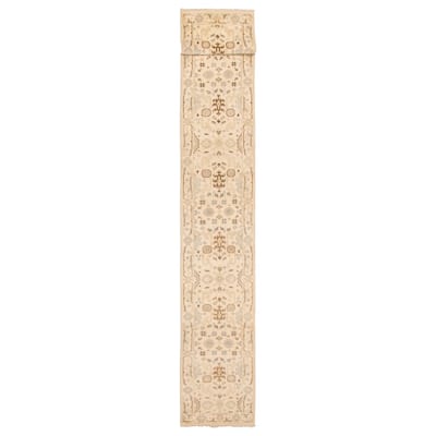 ECARPETGALLERY Hand-knotted Royal Oushak Cream Wool Rug - 2'6 x 23'8