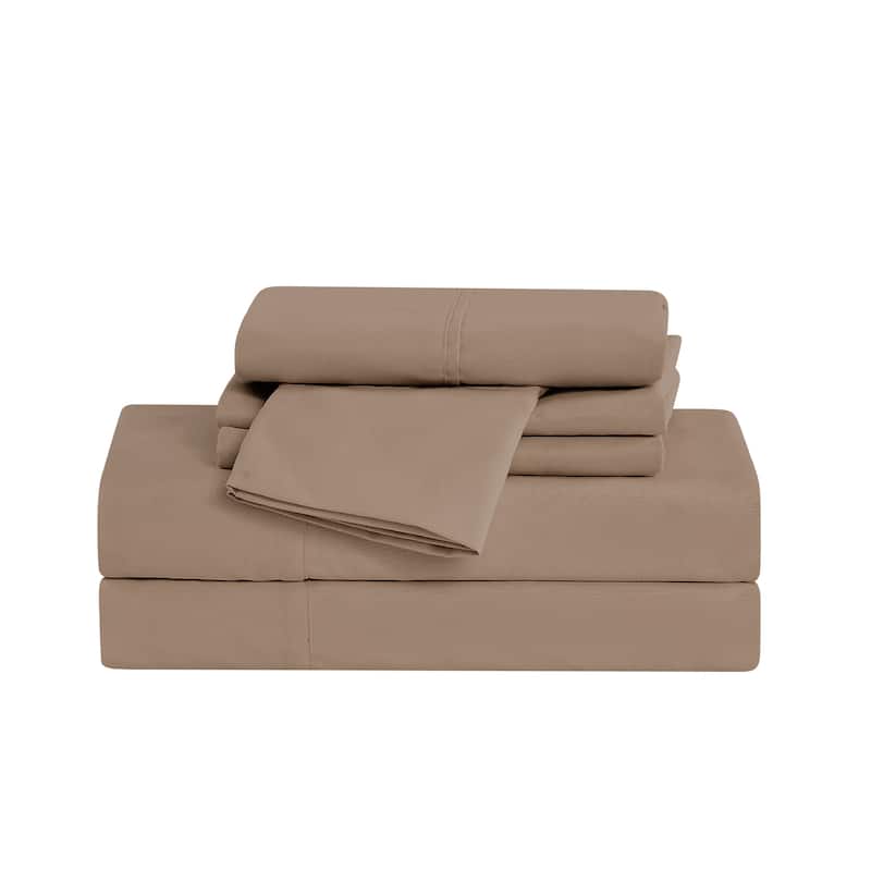 Cannon Heritage Solid 6 Piece Sheet Set (Includes Bonus Pillowcases) - Mushroom - Twin XL