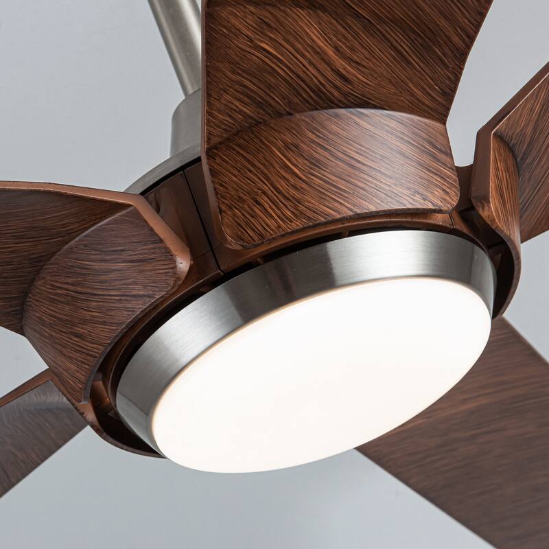 65" Brushed Nickel Industrial Downrod Mount Windmill Large Ceiling Fan with Remote and LED Light