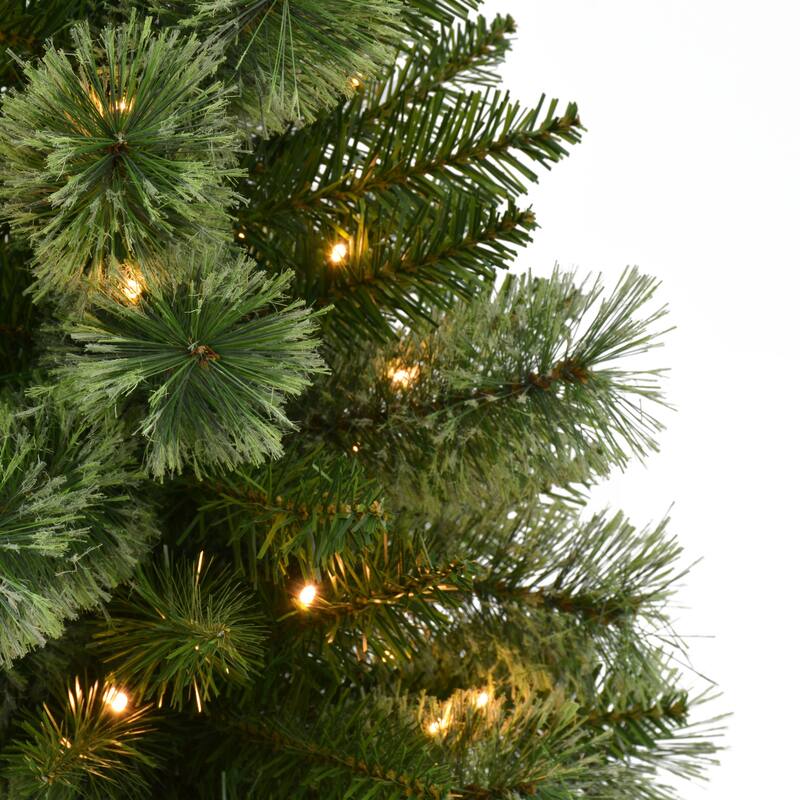 Puleo International Set of 2 Artificial Battery-Operated Pre-Lit Potted Christmas Trees