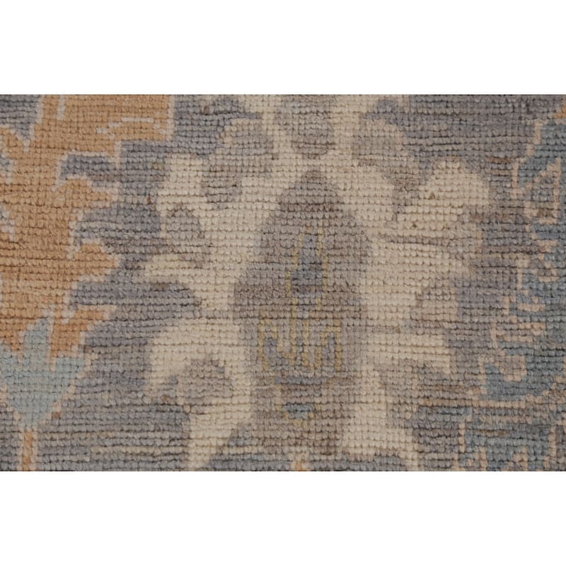 Hand Knotted Oriental 100% Wool Carpet Transitional All-Over Greys & Charcoal Oushak Area Rug - 9' 11'' X 8' 2''
