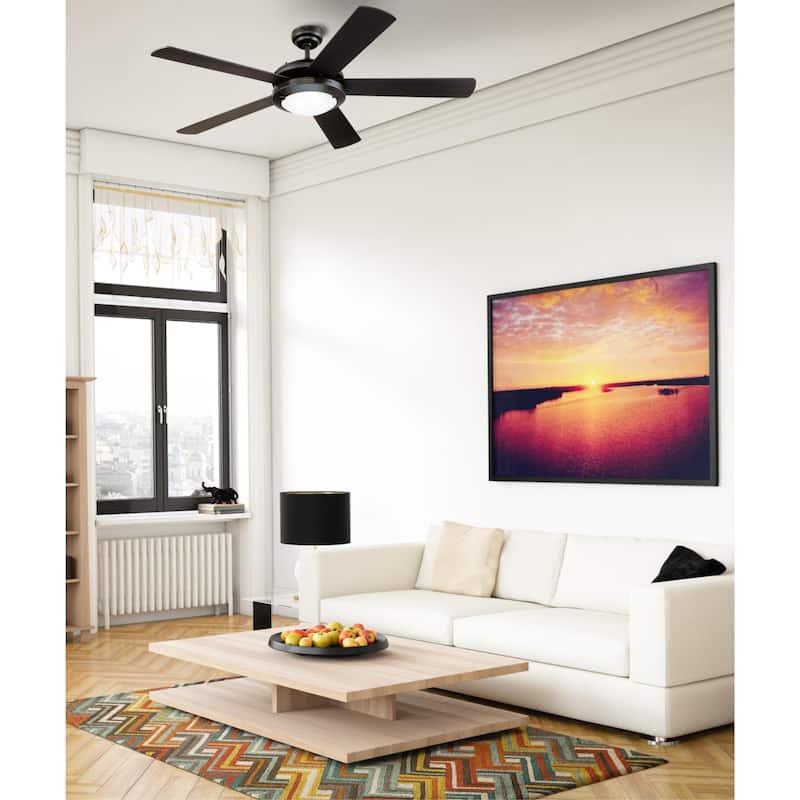 Westinghouse Lighting Comet 52-Inch 5-Blade Indoor Ceiling Fan with Dimmable LED Light Fixture and Frosted Glass