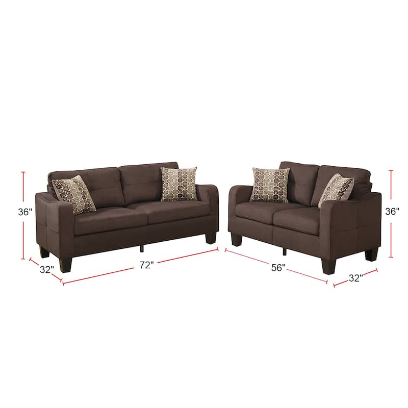 2 Piece Sofa Set with Accent Pillows