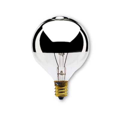 Bulbrite Pack of (25) Dimmable Half Chrome G16.5 Candelabra (E12) Incandescent Bulb