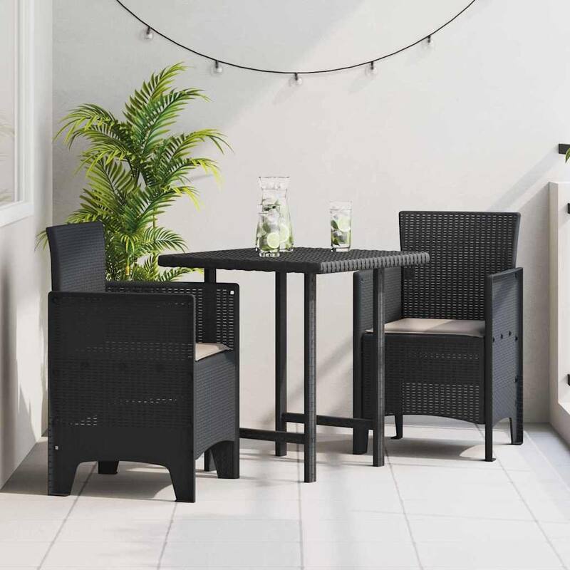 vidaXL Garden Chair 2/4 pcs Anthracite/Brown/White 53 x 49 x 85 cm PP - 53 x 49 x 85 cm - Anthracite Taupe /2