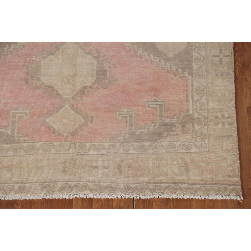 Pink Viss Persian Vintage Area Rug Handmade Wool Carpet - 4'8" x 7'4"