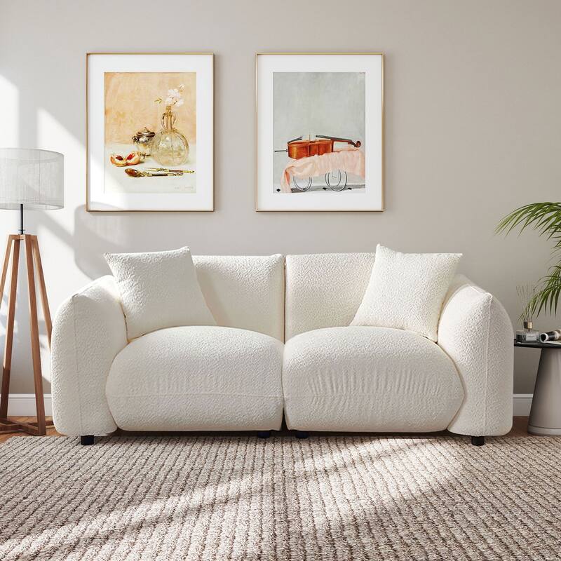 Upholstered Recliner Sofa with Nailhead Arms, Chaise Lounge Sofa with 2 Cushions, 2-Seater Sofa Couch