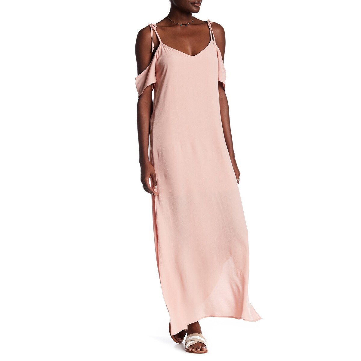 Shop Nsr New Blush Pink Womens Size Small S Ruffle Cold Shoulder