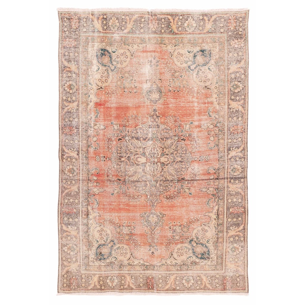ECARPETGALLERY Hand-knotted Antalya Vintage Dark Copper Wool Rug - 5'9 x 8'9