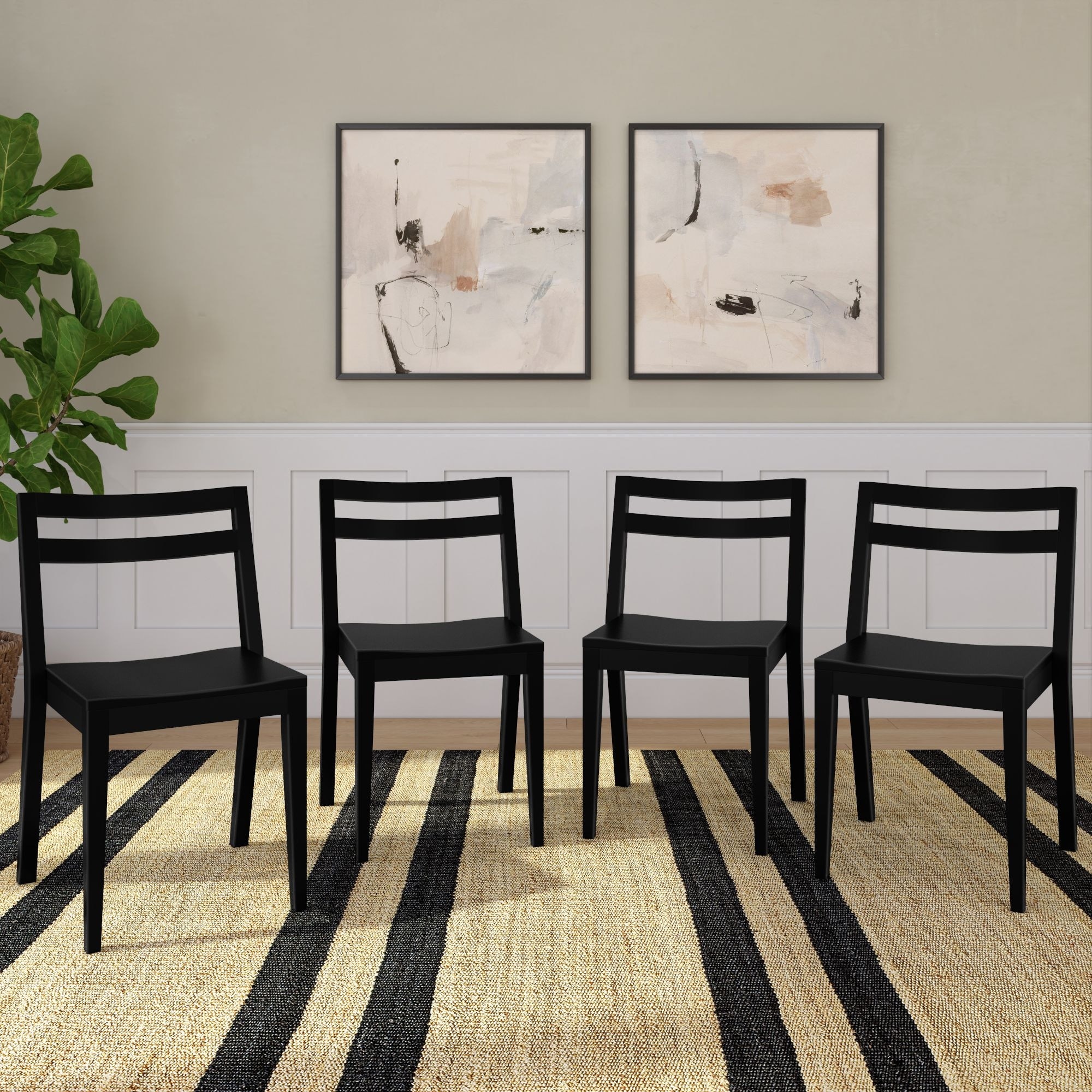 Beacon Ladder Back Side Chairs with Cushion (Set of 2) - Overstock