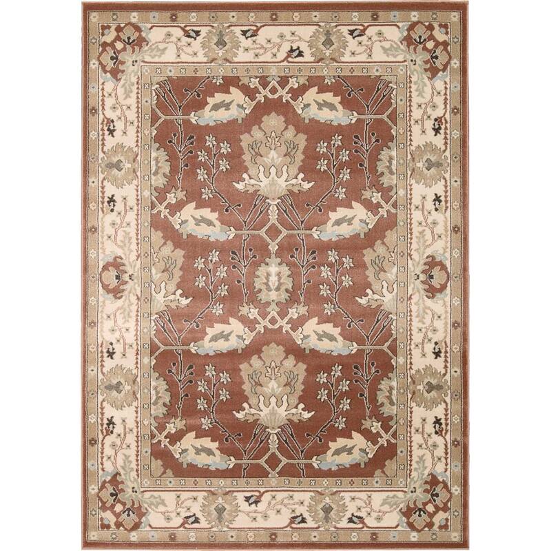 Nourison Walden Traditional Persian Floral Bordered Area Rug - 7' 10" x 10' 6" - Red - Rectangle