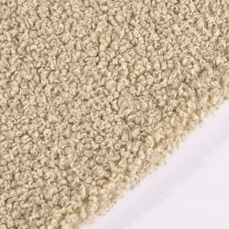 HiEnd Accents Teddy Textured Boucle Decorative Euro Pillow with Down Insert, 27" x 27"