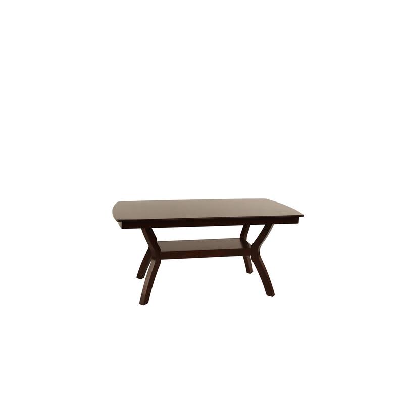 Formal Look 1pc Dining Table w Shelve Solidwood Espresso Finish Dining Room Furniture