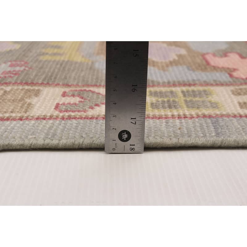ECARPETGALLERY Hand-knotted Modern Oushak Light Grey Wool Rug - 8'11 x 11'9