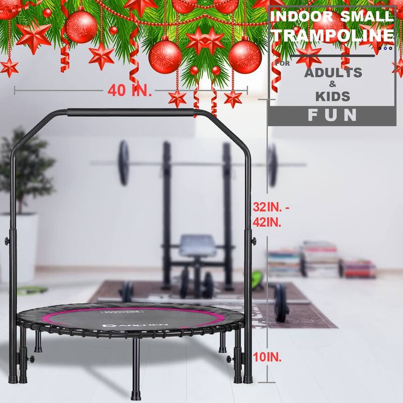 450 lbs Mini Trampoline for Adults, Small Rebounder Exercise Trampoline