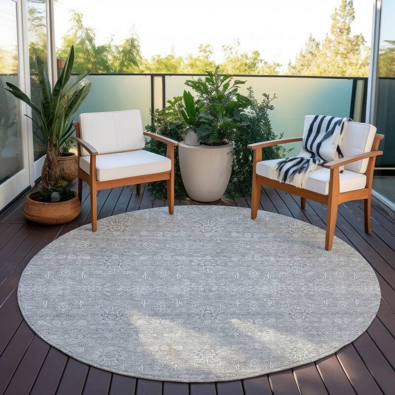 Machine Washable Indoor/ Outdoor Chantille Traditional Floral Rug