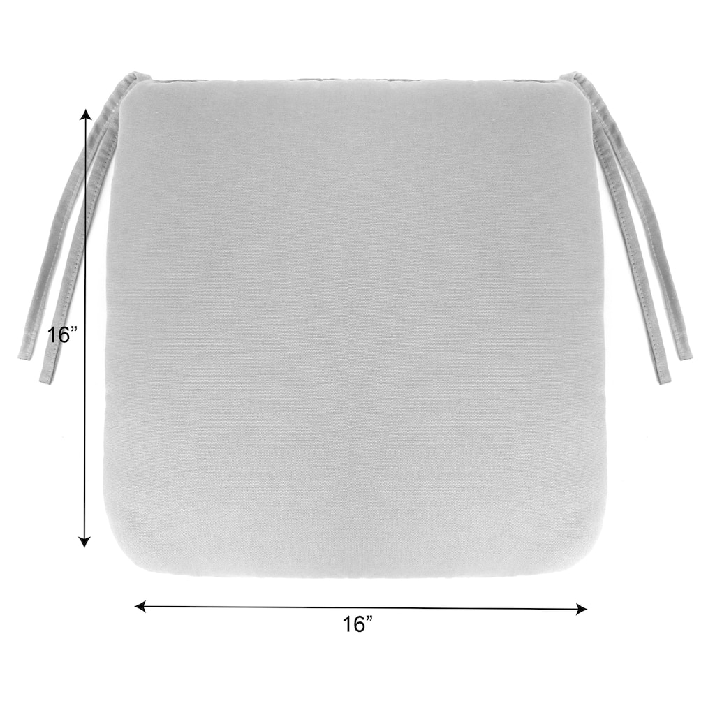 16" x 16" Turquoise Solid Outdoor Seat Cushion with Ties - 16'' L x 16'' W x 2.5'' H