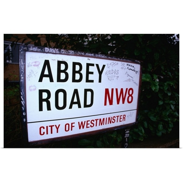 The Abbey Road street sign, made famous by The Beatles