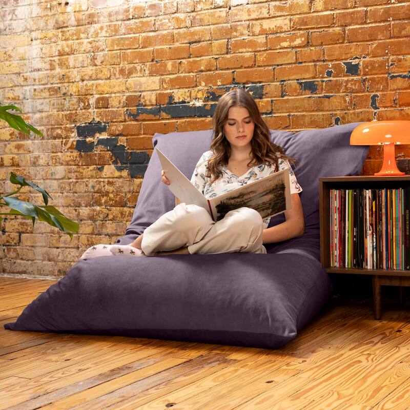 Pillow Saxx Bean Bag Rocking Chair - Elegant Oversized Rocker with Modern Wood Frame