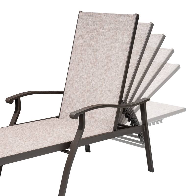 Pool Sunlounger Chaise Lounge Set with 2-piece Lounge Chairs and Side Table - See Picture