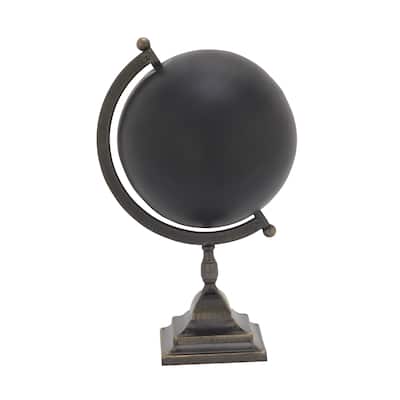 Metal Globe - Black - Roche River Decor - 10"W x 11"L x 18"H