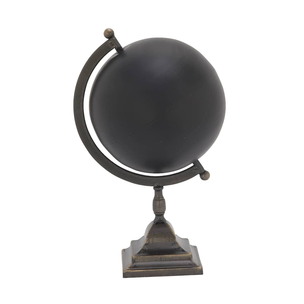 Metal Globe - Black - Roche River Decor - 10"W x 11"L x 18"H
