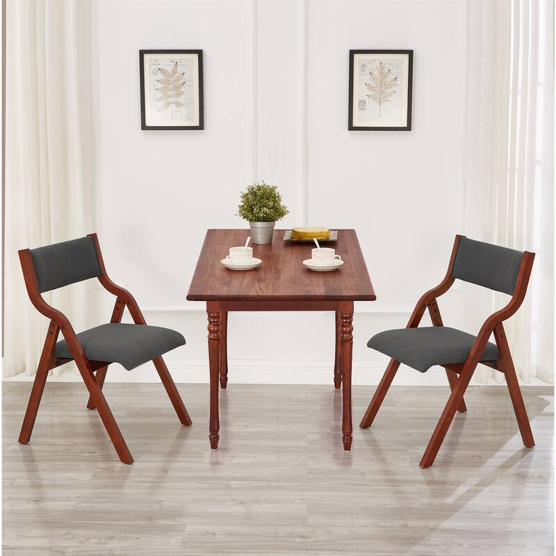 Upholstered folding Dining chair Set of 2