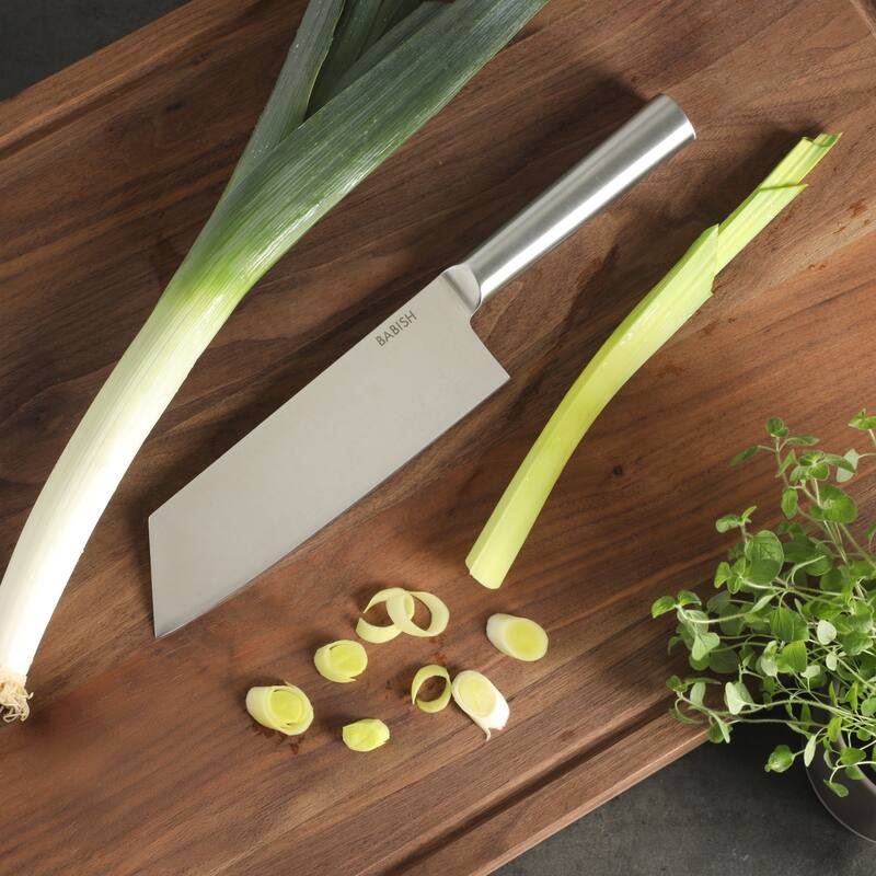 Babish High Carbon 1.4116 German Steel Full Tang 7.5-Inch Clef Knife Chef & Cleaver Hybrid for Chopping, Slicing & Prep