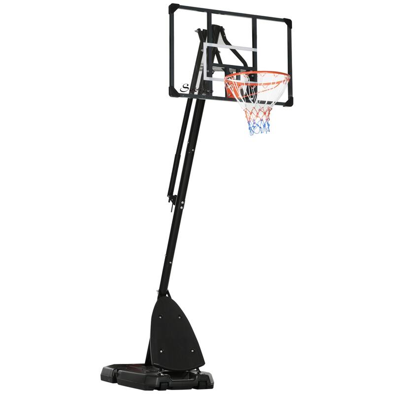 Soozier Portable Basketball Hoop, 9.6-11.5FT Screw Jack Height-Adjustable Basketball System