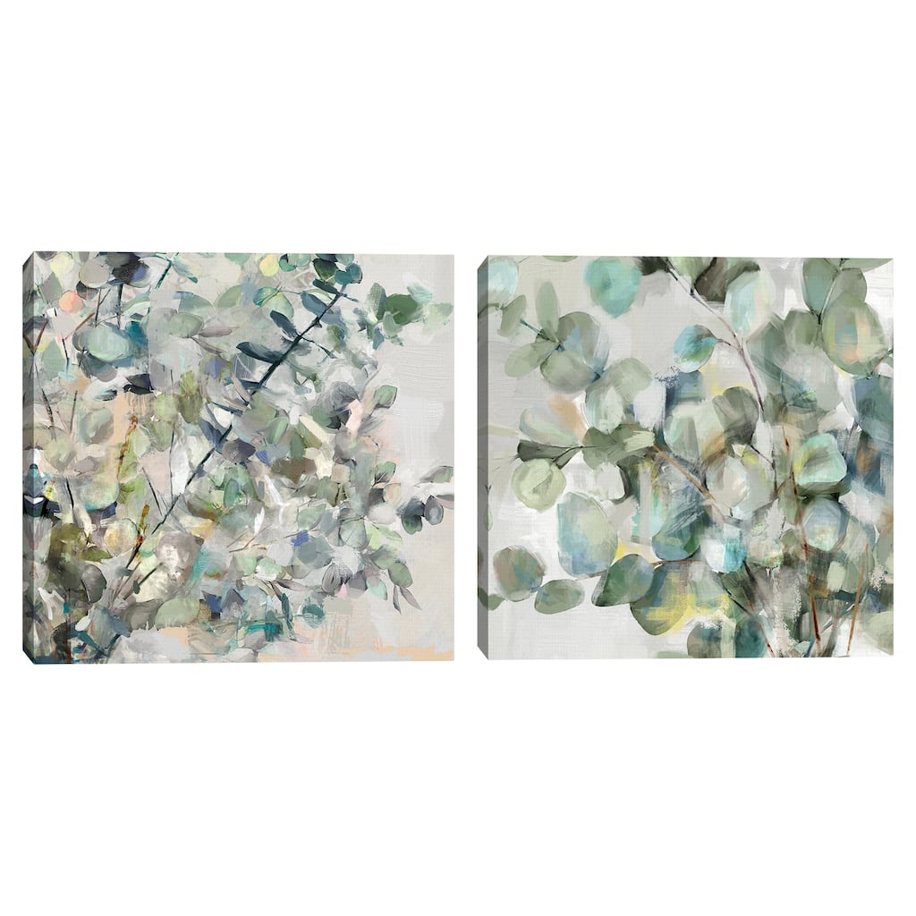 Essential Greens I, II Crop by Studio Arts Canvas Art Prints