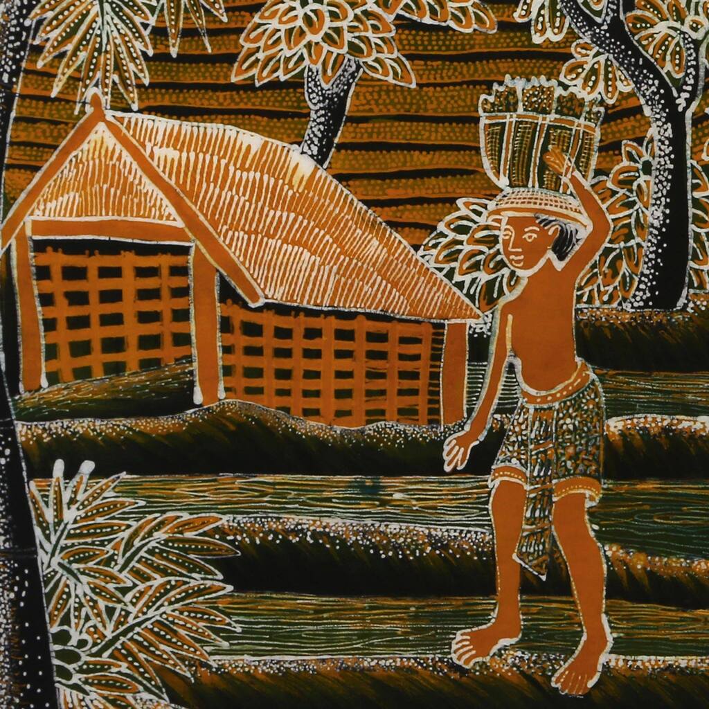 Handmade Farmer's Routine wall hanging (Indonesia)