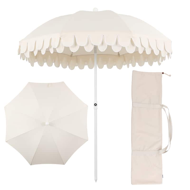 Horizon 6.5ft. Beach Umbrella with Tilt, Wind Vent, UV Protection, and Carry Bag