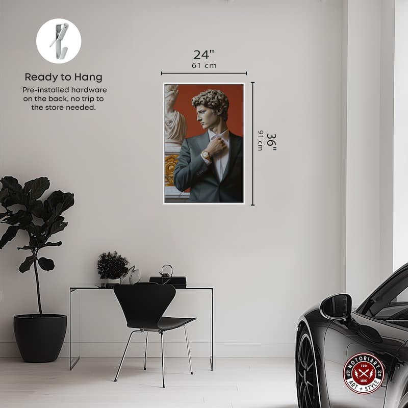 Notoriart Sculpture With Style Framed Men Style 1 Piece Canvas Wall Art