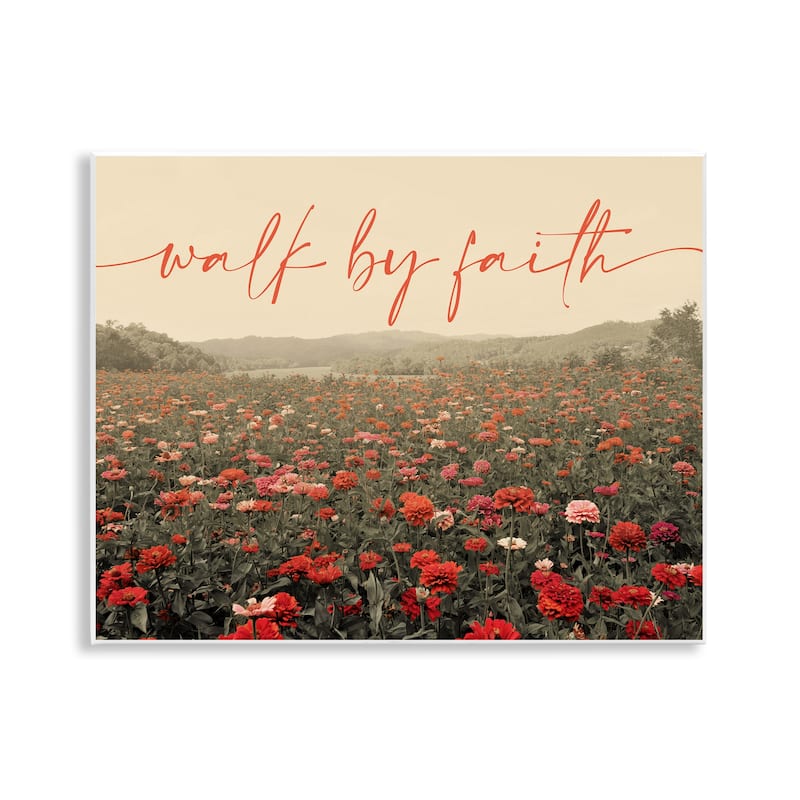 Stupell Walk By Faith Garden Wall Plaque Art Design By GAIL PECK - 14 x 11