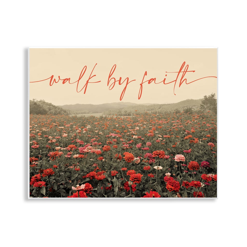 Stupell Walk By Faith Garden Wall Plaque Art Design By GAIL PECK