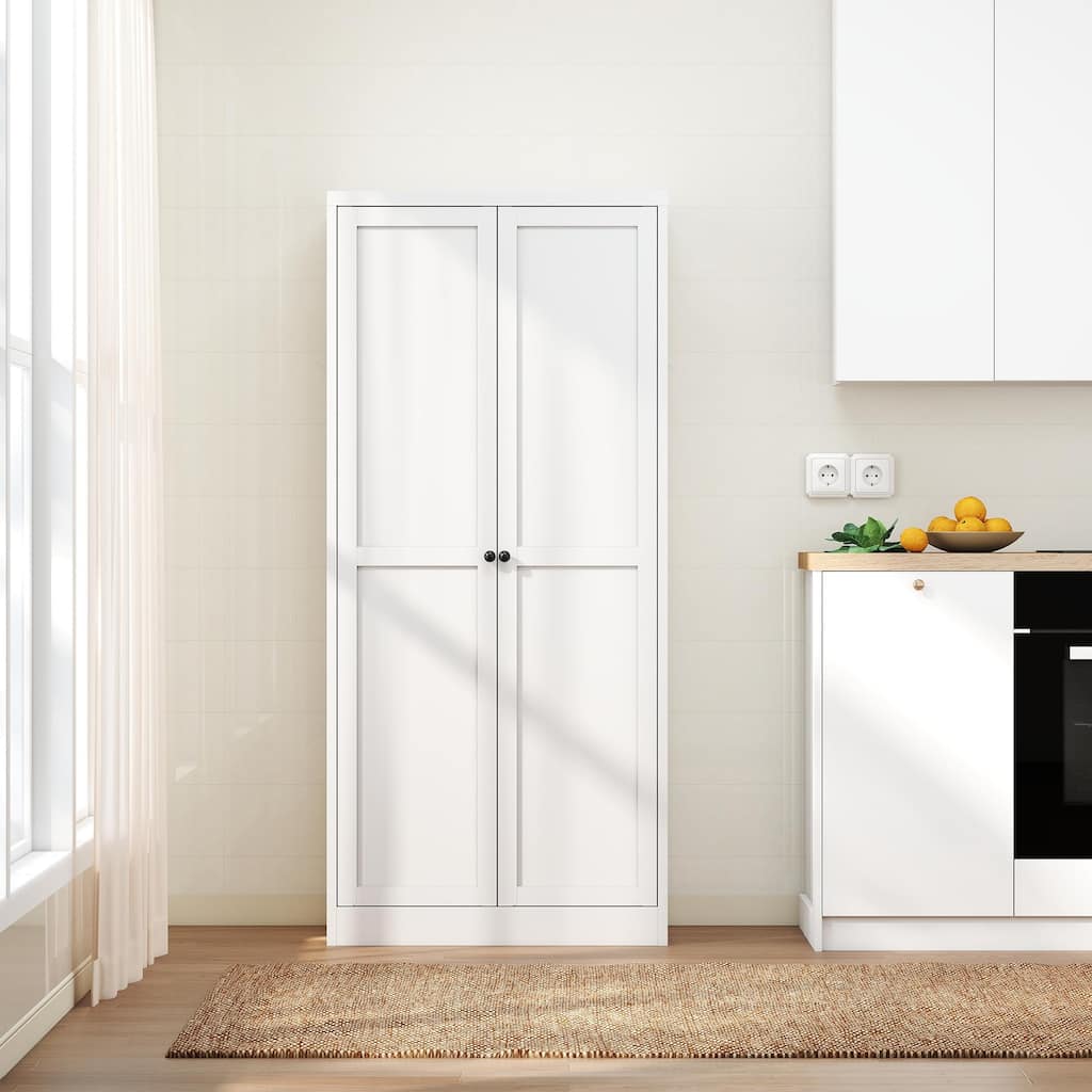 61" Heavy Duty Metal Pantry Cabinet, Freestanding Kitchen Storage with 4 Adjustable Shelves (110lb Capacity)