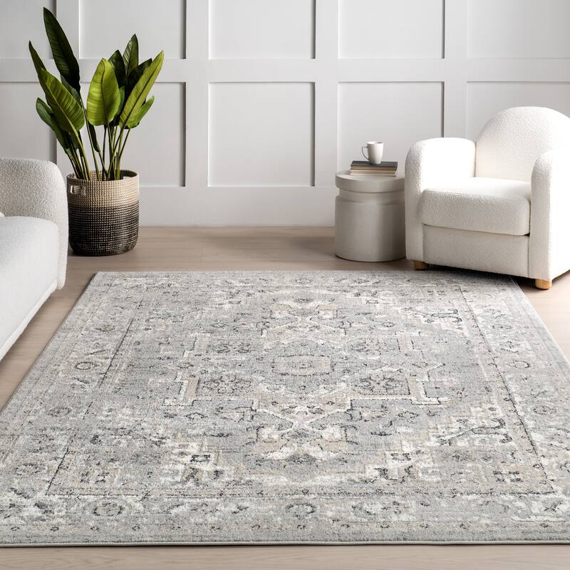 Nuloom Gena Distressed Transitional Medallion Area Rug