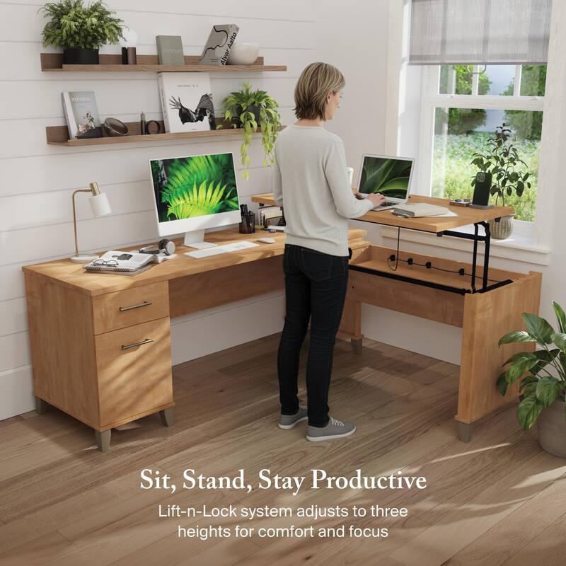 Somerset 72W 3 Position Sit to Stand L Shaped Desk by Bush Furniture