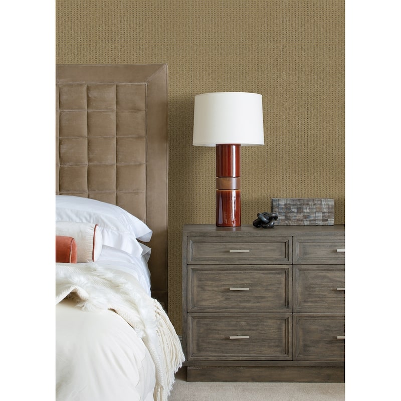 A-Street Prints Ehuang Wheat Modern Basketweave Wallpaper