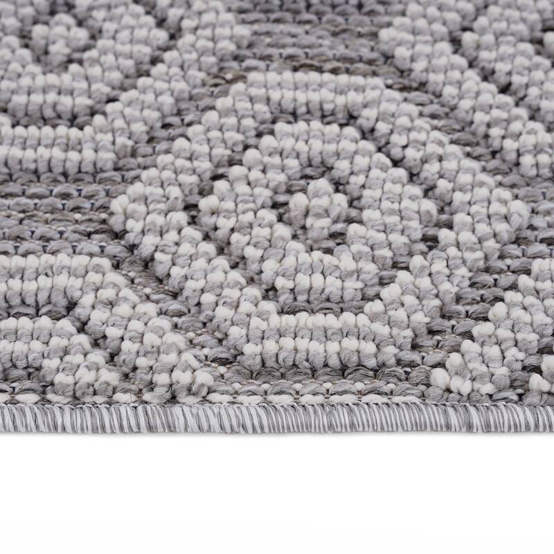 Guros Collection 2X8 Geometric Indoor / Outdoor Non-Shedding Runner Rug - 96" D x 26" W x 0.28" H
