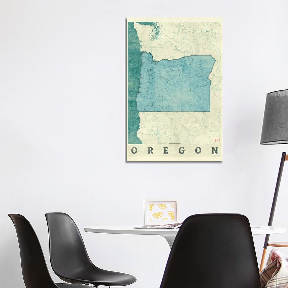 iCanvas "Oregon Map" by Hubert Roguski Canvas Print