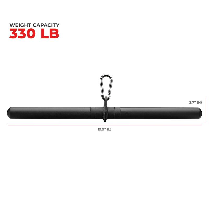 Straight Bar Cable Attachment For Power Cage XFA012 - Black - 19.9 x 1.9 x 2.7 inches