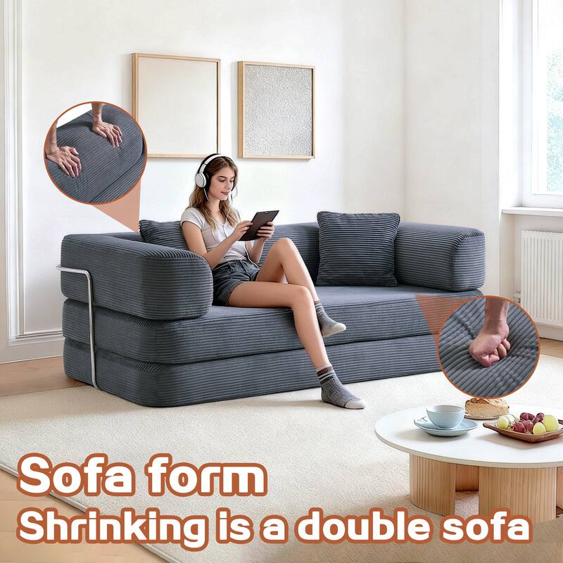 Floor Couch,Compressed Sofa,Convertible Floor Sofa Bed,Enhanced Frame stability,Comfy Couch Lounge Sleeper Bed