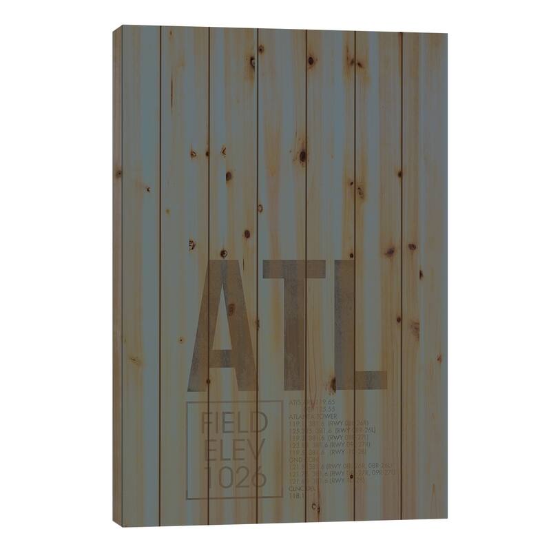 Atlanta (Hartsfield-Jackson) Print On Wood by 08 Left - Multi-Color - 26x18x1.5