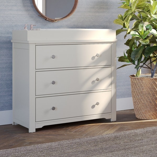 slide 2 of 37, Child Craft Harmony 3-drawer Dresser with Dressing Kit Brushed Cotton