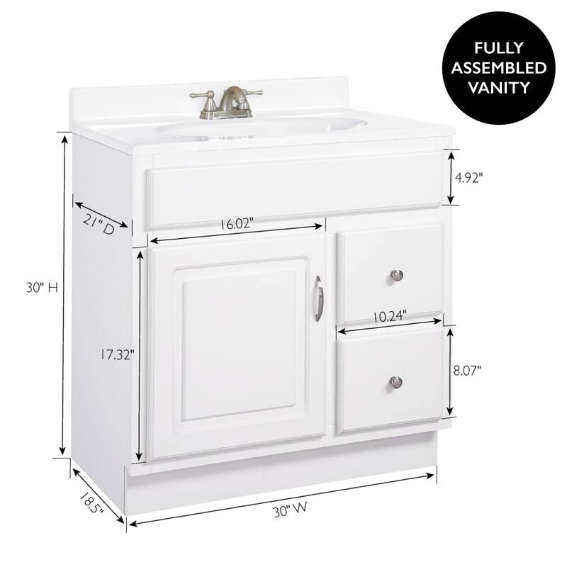 Design House 214577 Concord 30" Single Free Standing Vanity Cabinet