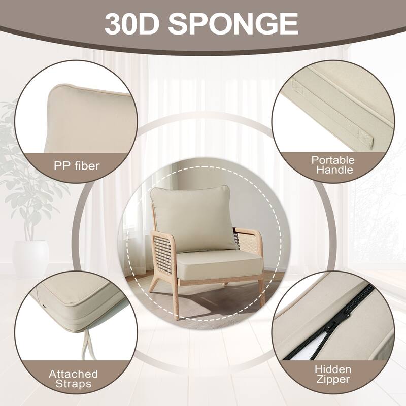 24 x 24 x 5.5 in Outdoor Patio Seat Sunbrella Fabric Cushion Set